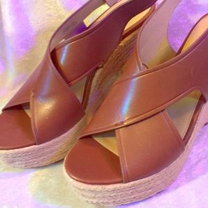 Michael Kors Tan Leather Platform Wedges